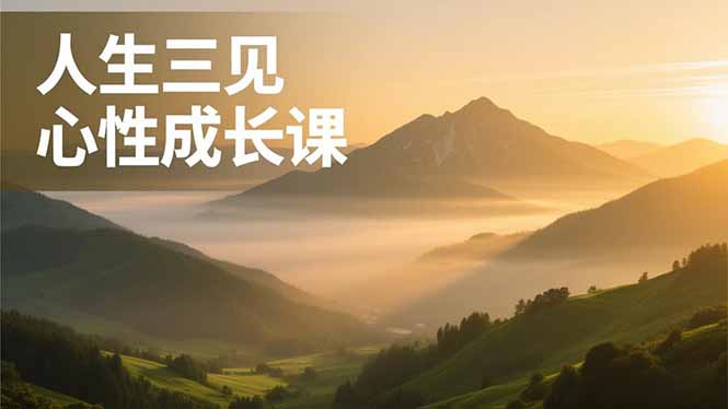 人生三见心性成长课，见天地众生自己，搞透人性安顿身心，活出清晰自我，内在富足无价-副业网