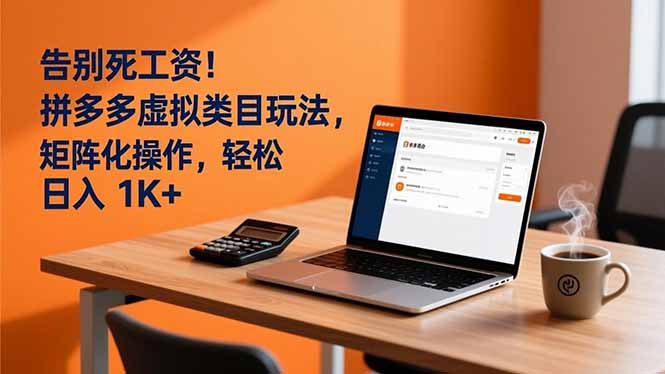 告别死工资！拼多多虚拟类目玩法，矩阵化操作，轻松日入 1K+-副业网