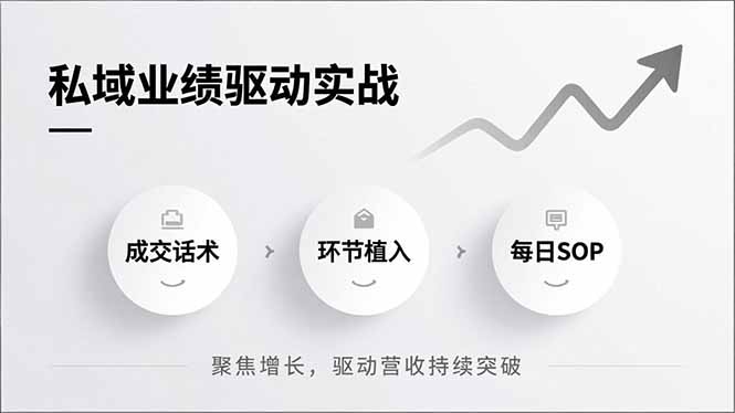 私域业绩驱动实战，成交话术、环节植入、每日SOP，聚焦增长，驱动营收持续突破-副业网