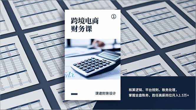 跨境电商财务课，核算逻辑、平台规则、账务处理，掌握全盘账务，胜任高薪岗位月入1.5万+-副业网
