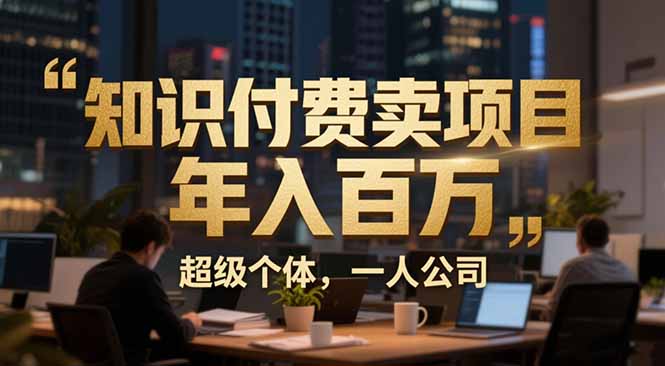 从0到年入百万：超级个体实战心得公开，个人IP×精准引流×成交系统全拆解-副业网
