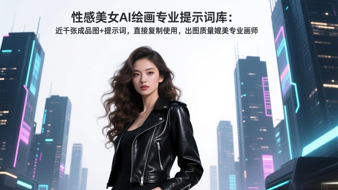 性感美女AI绘画专业提示词库：近千张成品图+提示词，直接复制使用，出图质量媲美专业画师-副业网