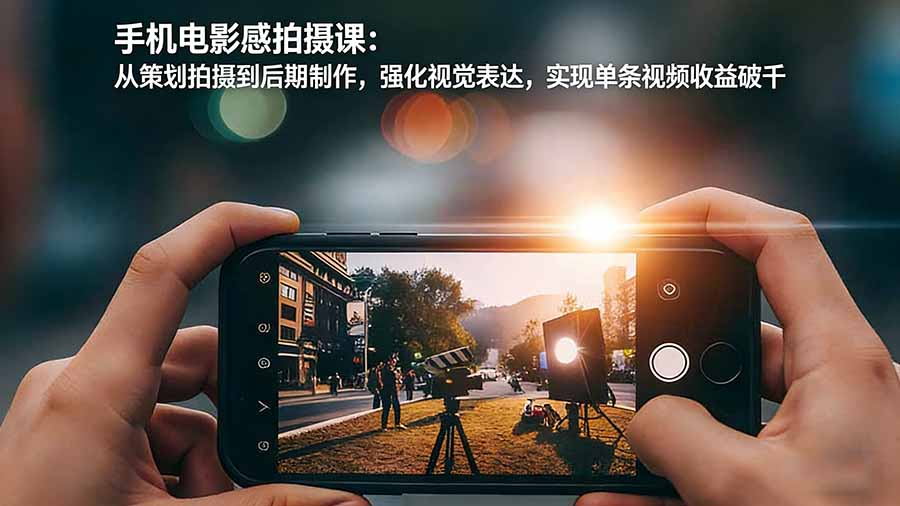 手机电影感拍摄课：从策划拍摄到后期制作，强化视觉表达，实现单条视频收益破千-副业网