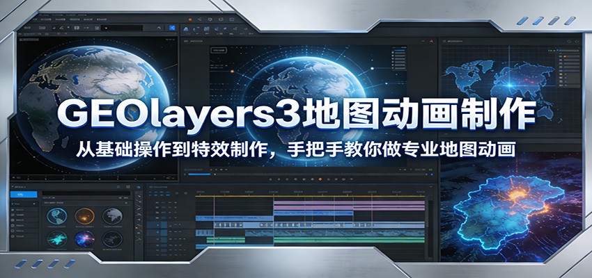 GEOlayers3地图动画制作：从基础操作到特效制作，手把手教你做专业地图动画-副业网