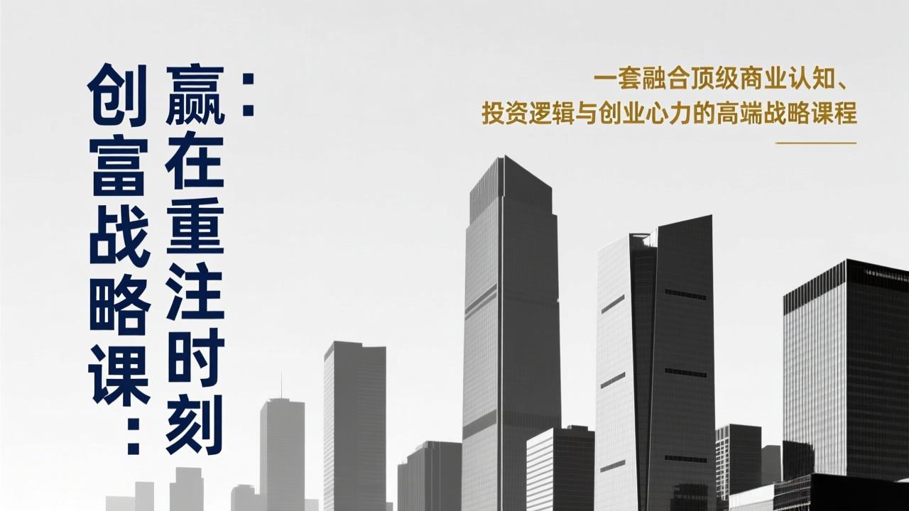 《创富战略课：赢在重注时刻》一套融合顶级商业认知、投资逻辑与创业心力的高端战略课程-副业网
