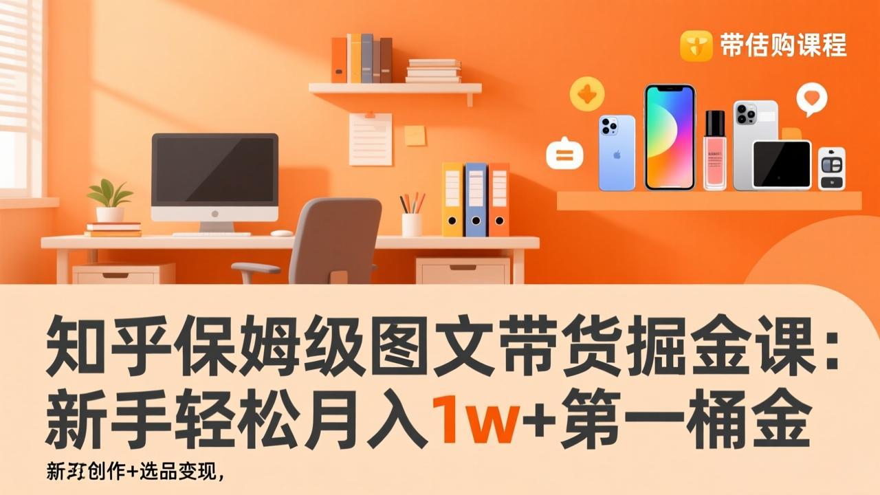 知乎保姆级图文带货掘金课：账号打造+爆文创作+选品变现，新手轻松月入1w+第一桶金-副业网