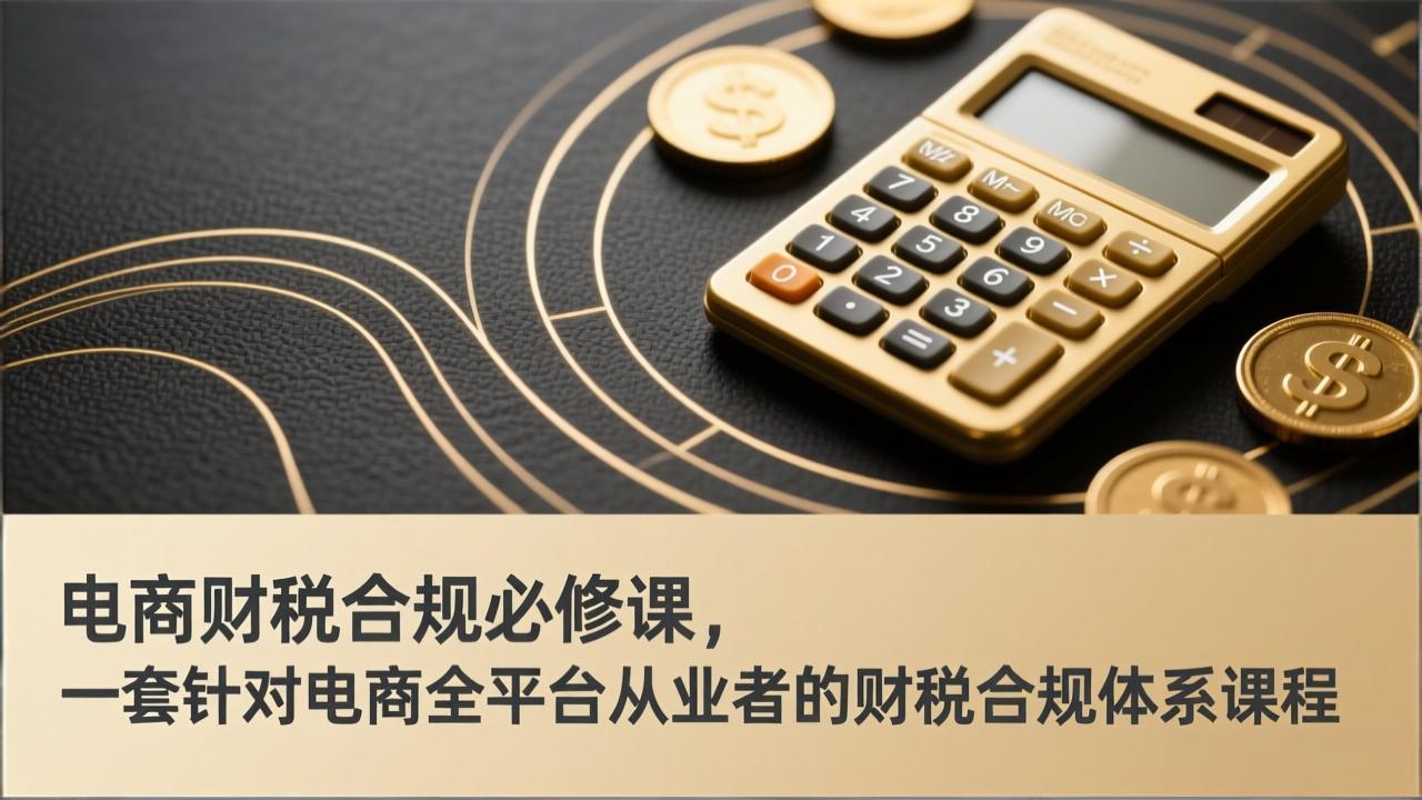 电商财税合规必修课，是一套针对电商全平台从业者的财税合规体系课程-副业网