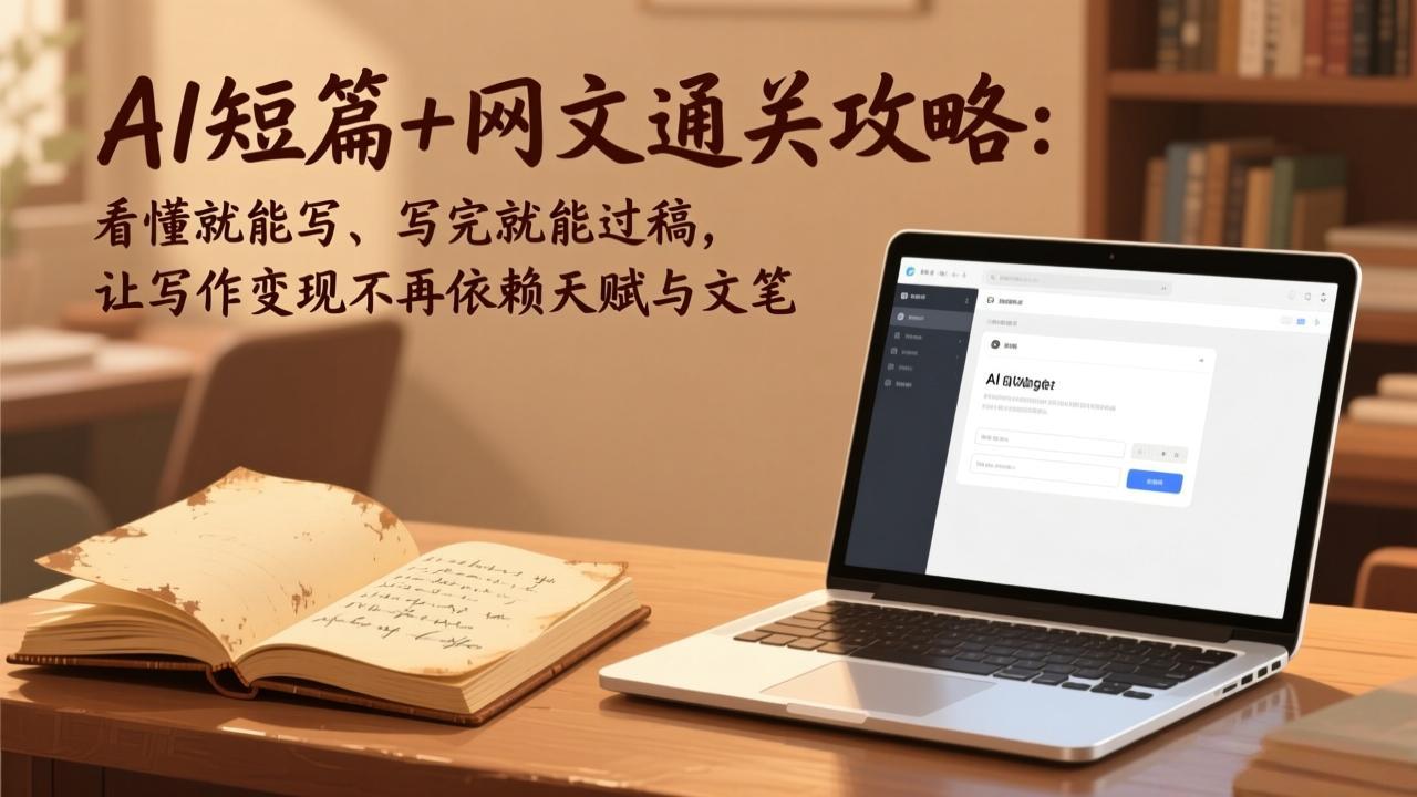 AI短篇+网文通关攻略：看懂就能写、写完就能过稿，让写作变现不再依赖天赋与文笔-副业网