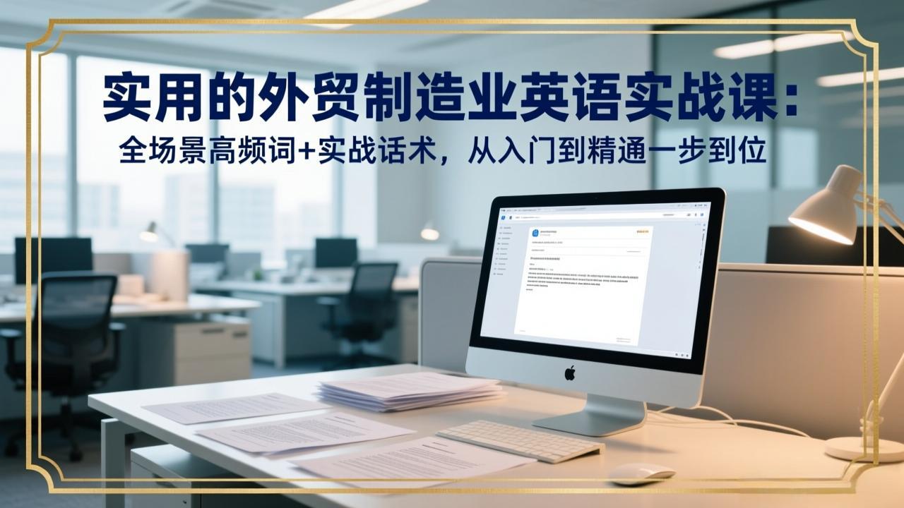 实用的外贸制造业英语实战课：全场景高频词+实战话术，从入门到精通一步到位-副业网