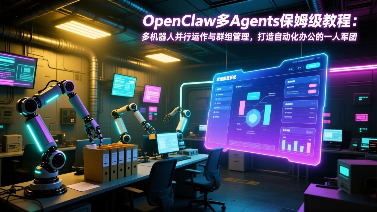 OpenClaw多Agents保姆级教程：多机器人并行运作与群组管理，打造自动化办公的一人军团-副业网