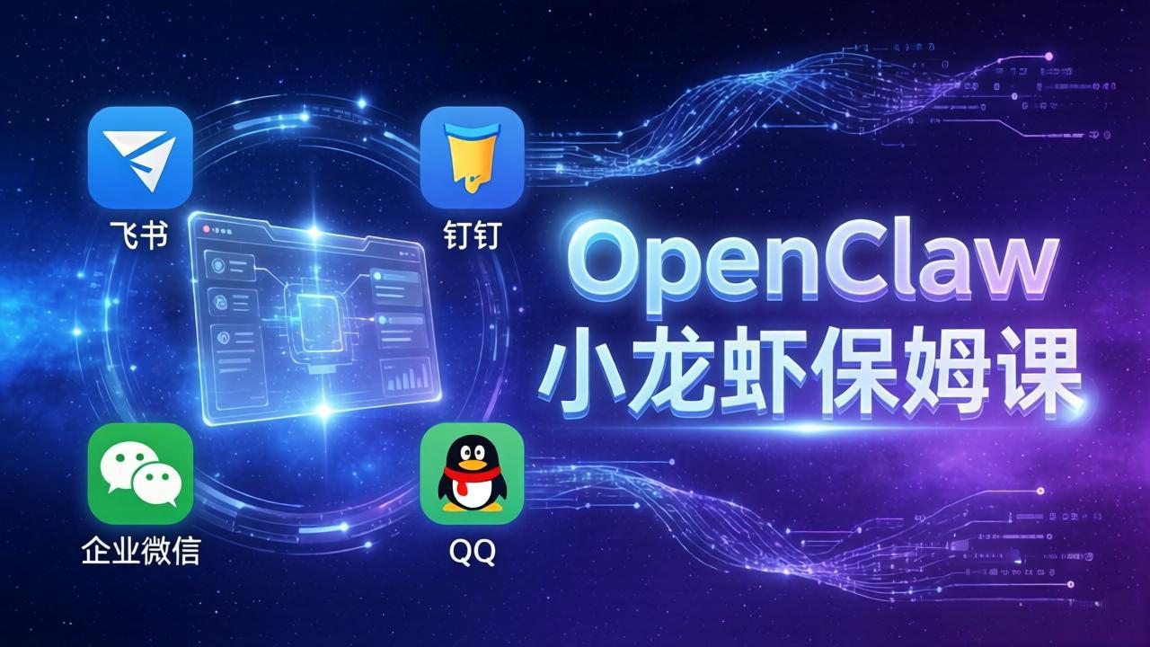 OpenClaw小龙虾保姆课： Windows/macOS/Linux/Docker全系统安装，飞书+钉钉+企业微信+QQ 全接入-副业网