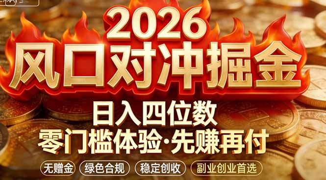 2026美金对冲套利，无赠金对冲策略保驾护航，低门槛易上手实操。单人单日收益2000+-副业网
