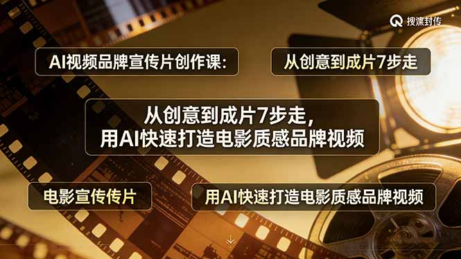 AI视频品牌宣传片创作课：从创意到成片7步走，用AI快速打造电影质感品牌视频-副业网