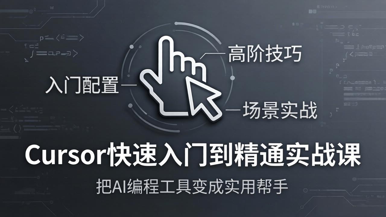 Cursor快速入门到精通实战课：入门配置+高阶技巧+场景实战，把AI编程工具变成实用帮手-副业网