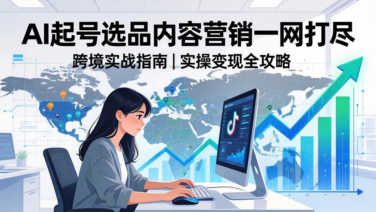 2026 TikTok 跨境AI实操：从零基础到变现全流程，AI起号选品内容营销一网打尽-副业网