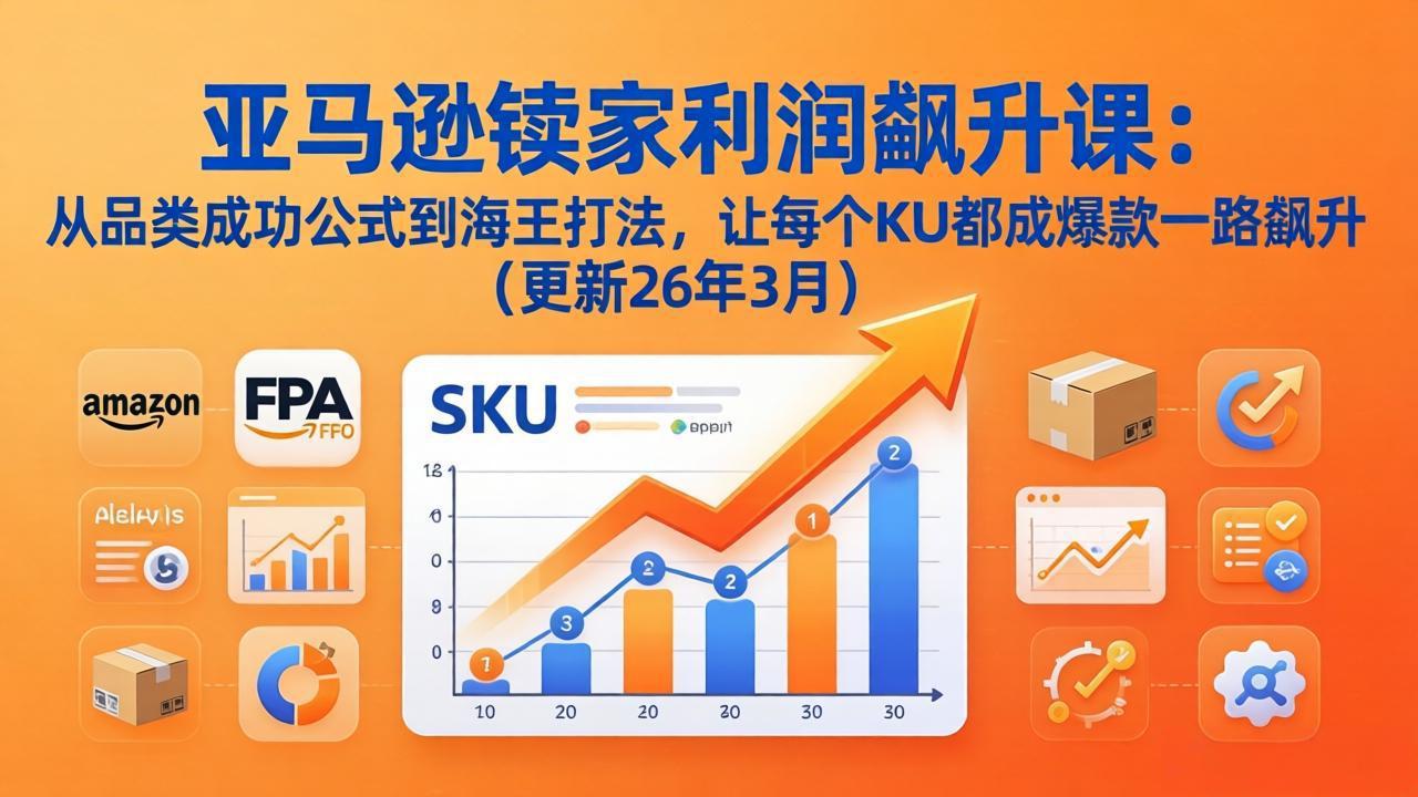 亚马逊卖家利润飙升课：从品类成功公式到海王打法，让每个SKU都成爆款一路飙升(更新26年3月-副业网