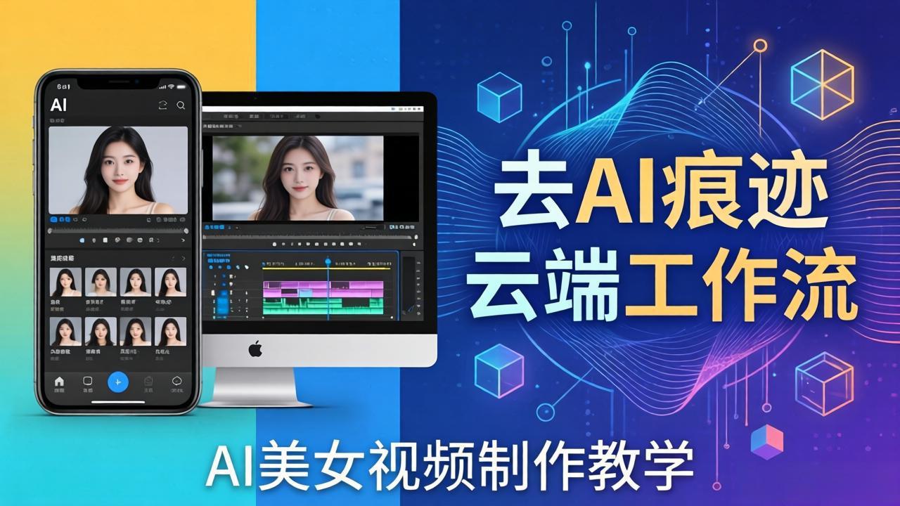 AI美女视频制作教学：去AI痕迹，云端工作流出图，手机电脑均可，不需要配置-副业网