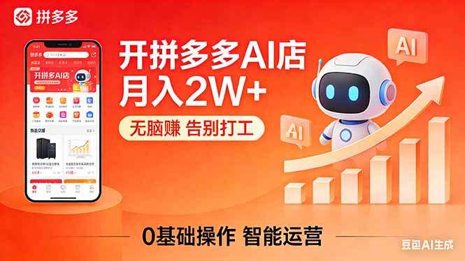 开一家拼多多AI店，月入2W+，无脑赚，告别打工，附SOP手册-副业网