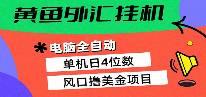 黄鱼外汇挂机：全自动赚美金、自动交易、风口项目-副业网