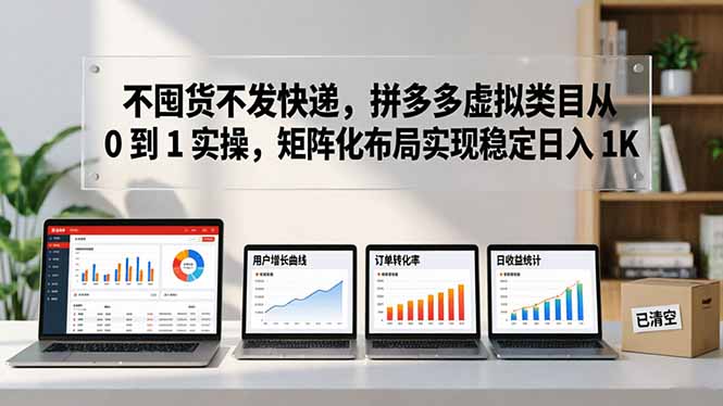 不囤货不发快递，拼多多虚拟类目从 0 到 1 实操，矩阵化布局实现稳定日入 1K-副业网