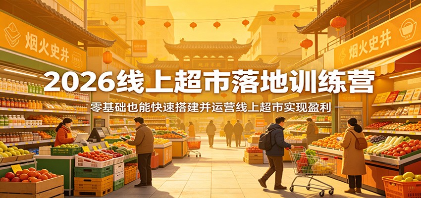 2026线上超市落地训练营，零基础也能快速搭建并运营线上超市实现盈利-副业网