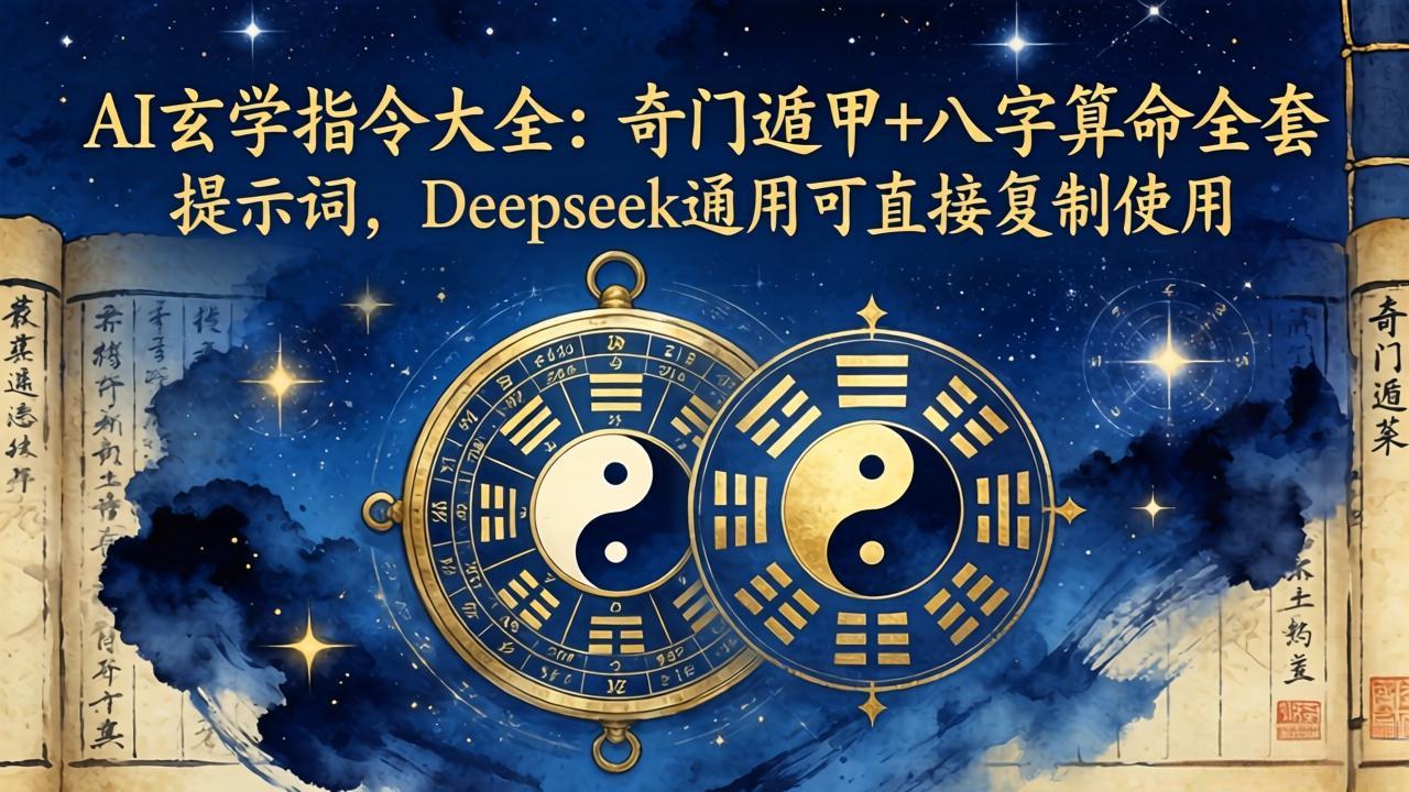 AI玄学指令大全：奇门遁甲+八字算命全套提示词，Deepseek通用可直接复制使用-副业网
