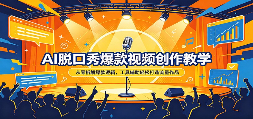 AI脱口秀爆款视频创作教学：从零拆解爆款逻辑，工具辅助轻松打造流量作品-副业网