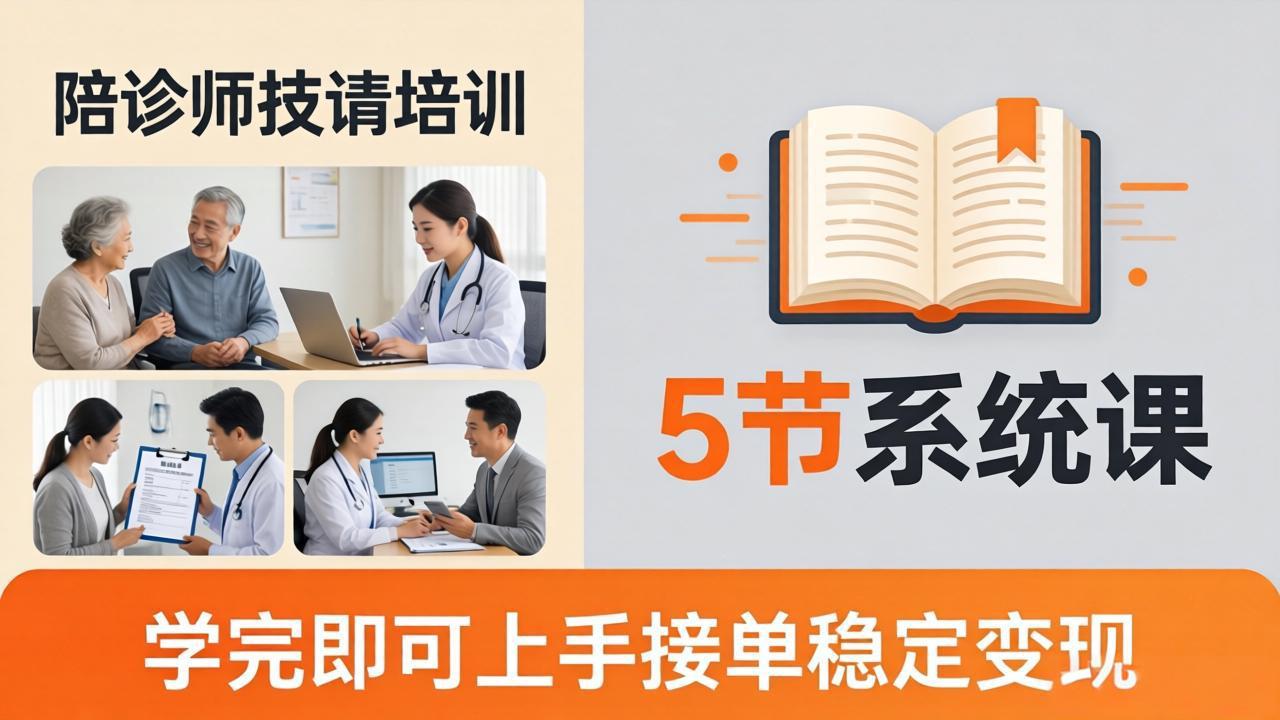 想做陪诊师不知从何下手？5节系统课教你掌握核心技能，学完即可上手接单稳定变现-副业网