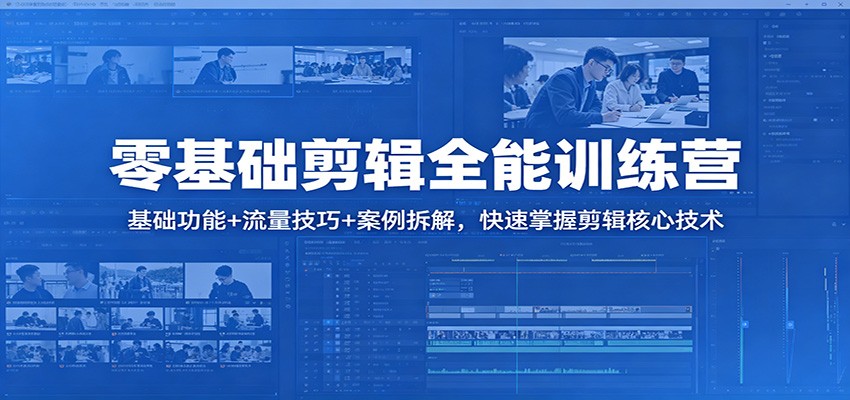 零基础剪辑全能训练营：基础功能+流量技巧+案例拆解，快速掌握剪辑核心技术-副业网