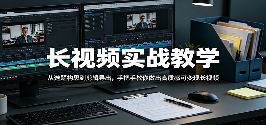 长视频实战教学，从选题构思到剪辑导出，手把手教你做出高质感可变现长视频-副业网