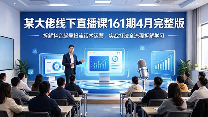 某大佬线下直播课161期4月完整版，拆解抖音起号投流话术运营，实战打法全流程拆解学习-副业网