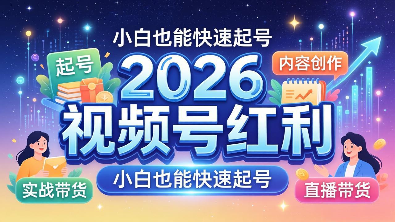 2026视频号红利实战营，大佬亲授起号、内容、直播、IP、投流、私域、矩阵全套落地打法-副业网