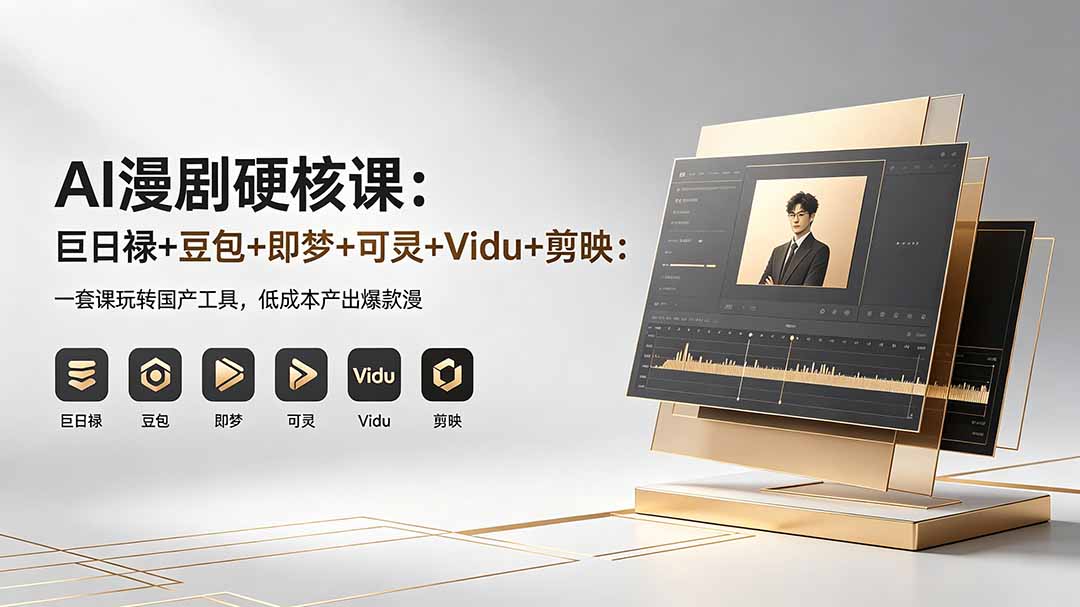 AI漫剧硬核课：巨日禄+豆包+即梦+可灵+Vidu+剪映：一套课玩转国产工具，低成本产出爆款漫剧-副业网