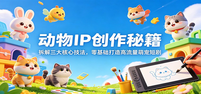 动物IP创作秘籍:拆解三大核心技法,零基础打造高流量萌宠短剧-副业网