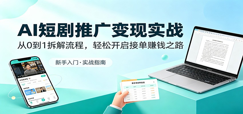 AI短剧推广变现实战:从0到1拆解流程,轻松开启接单赚钱之路-副业网