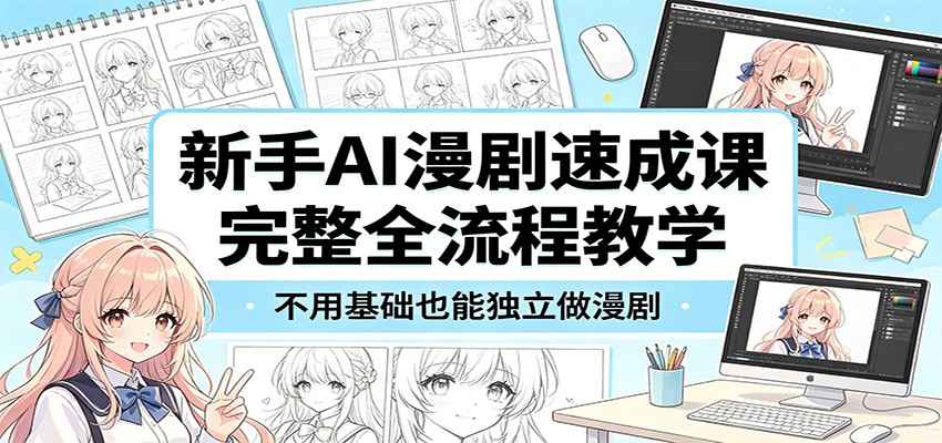 新手AI漫剧速成课：完整全流程教学，不用基础也能独立做漫剧-副业网