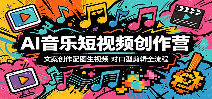 AI音乐短视频创作营：文案创作配图生视频，对口型剪辑全流程-副业网