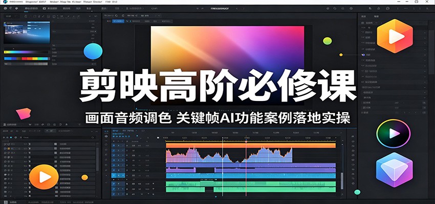 剪映高阶必修课：画面音频调色，关键帧AI功能案例落地实操-副业网