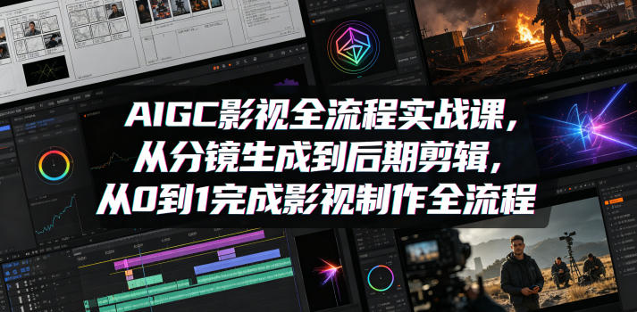 AIGC影视全流程实战课，从分镜生成到后期剪辑，从0到1完成影视制作全流程-副业网
