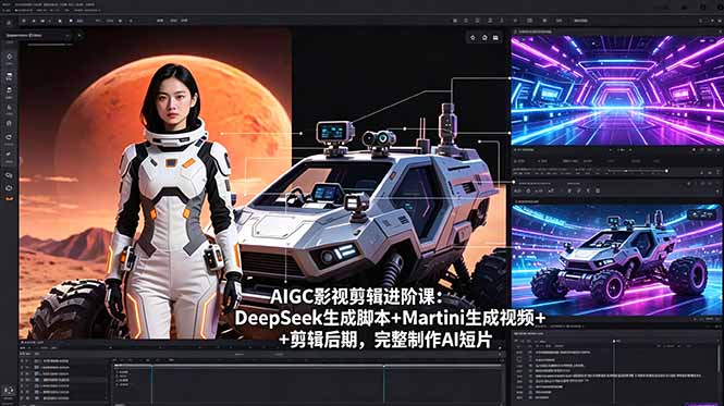AIGC影视剪辑进阶课：DeepSeek生成脚本+Martini生成视频+剪辑后期，完整制作AI短片-副业网