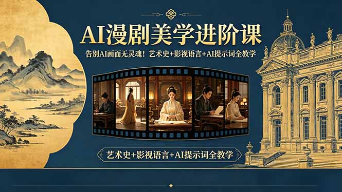 告别AI画面无灵魂！AI漫剧美学进阶课，艺术史+影视语言+AI提示词全教学-副业网