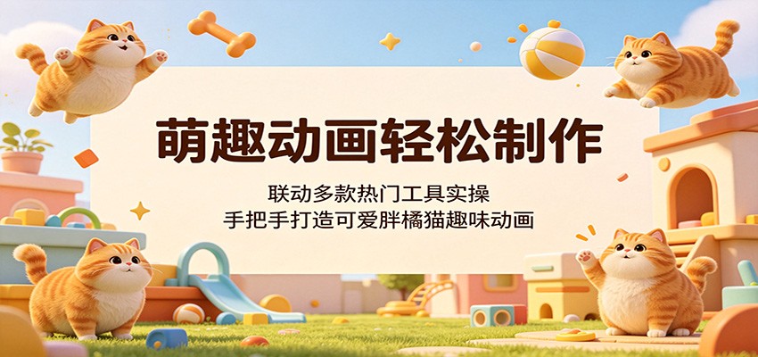 萌趣动画轻松制作，联动多款热门工具实操，手把手打造可爱胖橘猫趣味动画-副业网