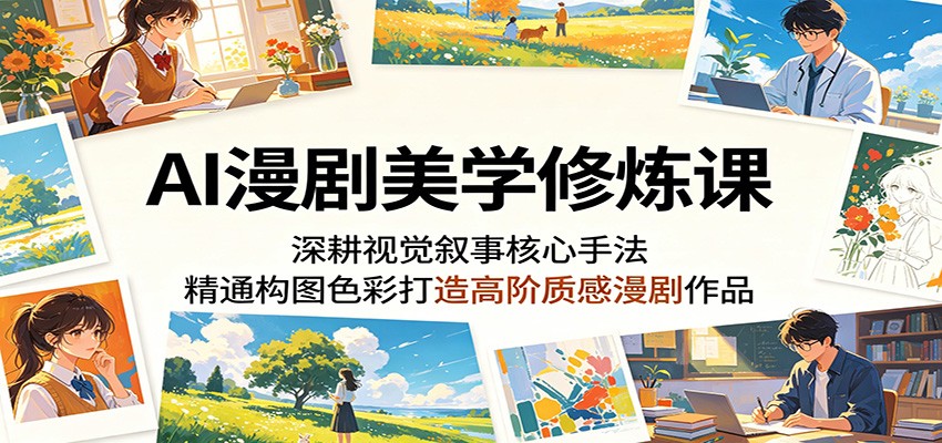 AI漫剧美学修炼课：深耕视觉叙事核心手法，精通构图色彩打造高阶质感漫剧作品-副业网