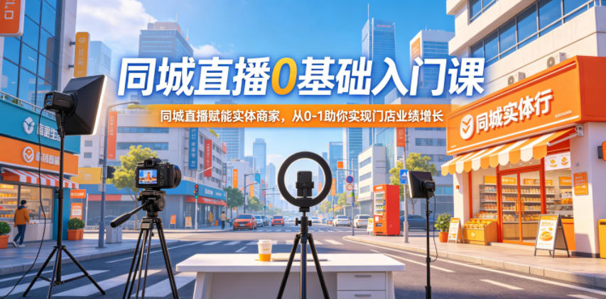 同城直播0基础入门课,同城直播赋能实体商家,从0-1助你实现门店业绩增长-副业网