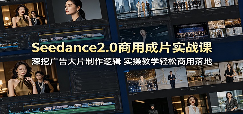Seedance2.0商用成片实战课:深挖广告大片制作逻辑,实操教学轻松商用落地-副业网