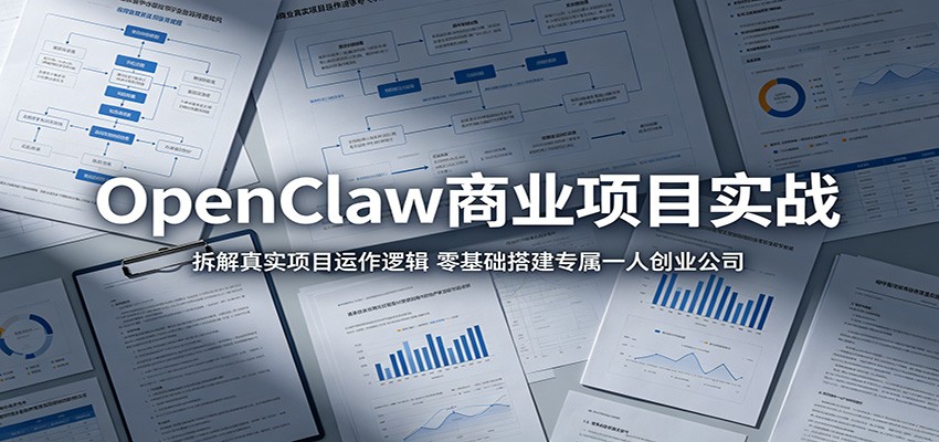OpenClaw商业项目实战:拆解真实项目运作逻辑,零基础搭建专属一人创业公司-副业网