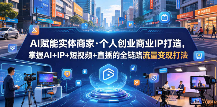 AI赋能实体商家·个人创业商业IP打造,掌握AI+IP+短视频+直播的全链路流量变现打法-副业网
