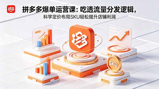 拼多多爆单运营实战课：吃透流量分发逻辑，科学定价布局SKU轻松提升店铺利润-副业网