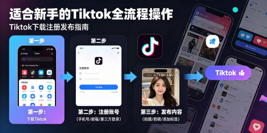 Tiktok下载注册发布,适合新手的Tiktok全流程操作-副业网