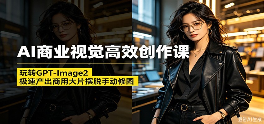 AI商业视觉高效创作课：玩转GPT-Image2，极速产出商用大片摆脱手动修图(更新)-副业网